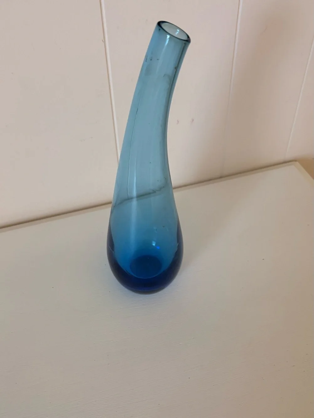 Blue Glass Bud Vase - Brand Unspecified